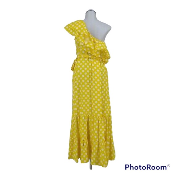 Lisa Marie Fernandez x Target Dress Polka Dot One Shoulder Yellow White:… - Picture 10 of 12